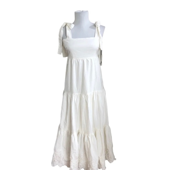 Jason Wu off white Maxi Eyelet Summer Dress Small - Picture 2 of 8